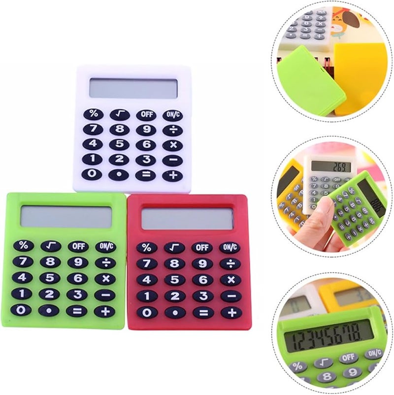 Mini Portable Calculator 3Pcs Set Compact Plastic Desktop Counter for School Exams Office Use - Image 3