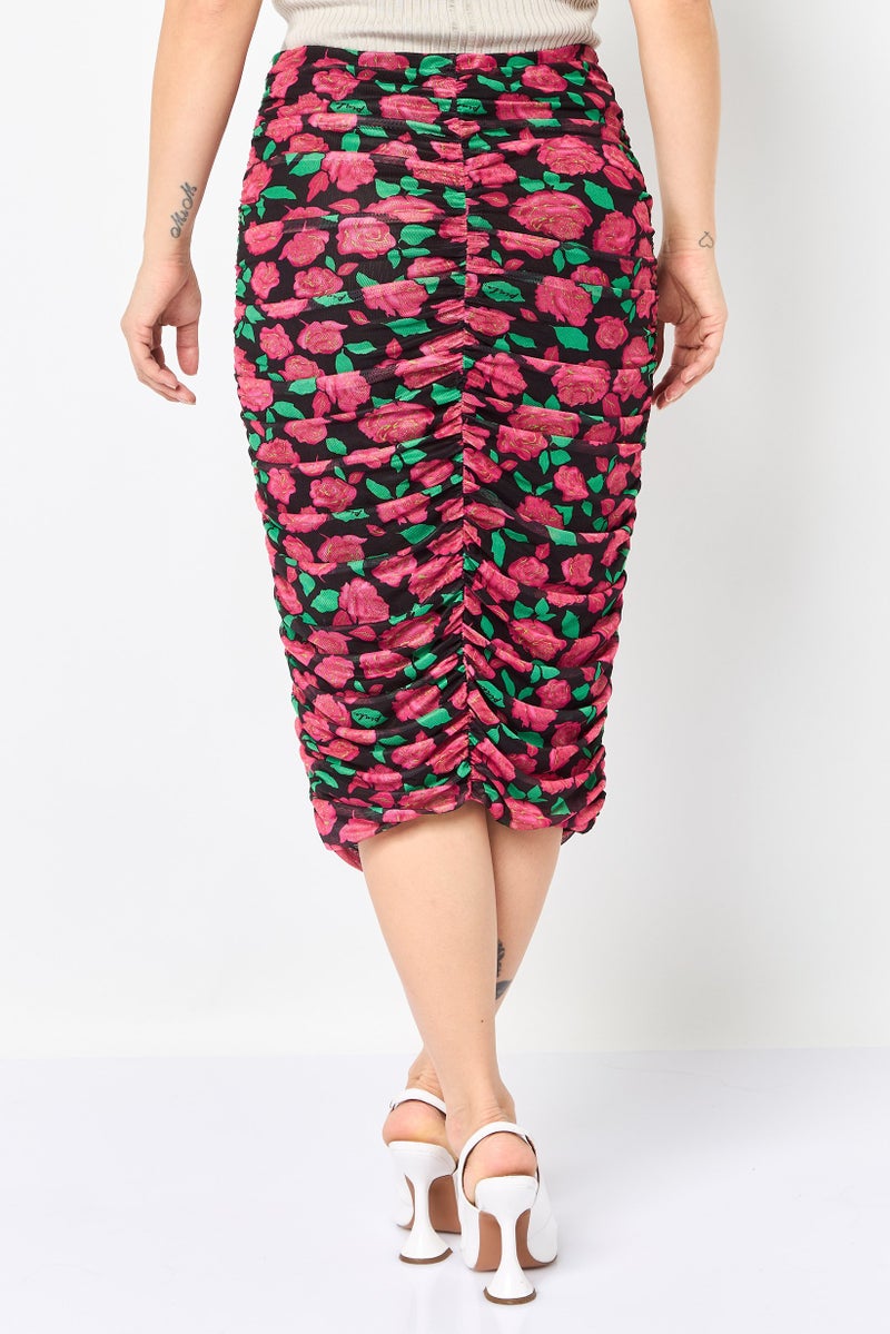 PINKO Women Floral Print Midi Skirt, Multicolor - Image 3