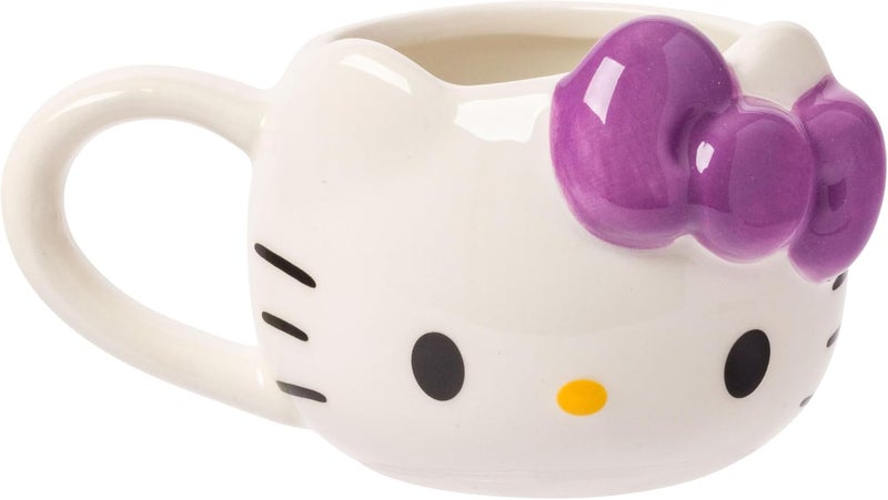 Silver Buffalo Sanrio Hello Kitty Different Color Bows 3 Pack Ceramic 3D Sculpted Mini Cup Set with Handles Perfect as a Sugar Cream or Milk Set 35 Ounces - Image 5