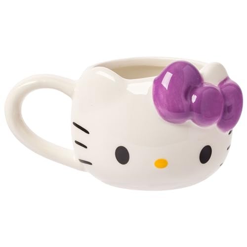 Silver Buffalo Sanrio Hello Kitty Different Color Bows 3 Pack Ceramic 3D Sculpted Mini Cup Set with Handles Perfect as a Sugar Cream or Milk Set 35 Ounces - Image 3