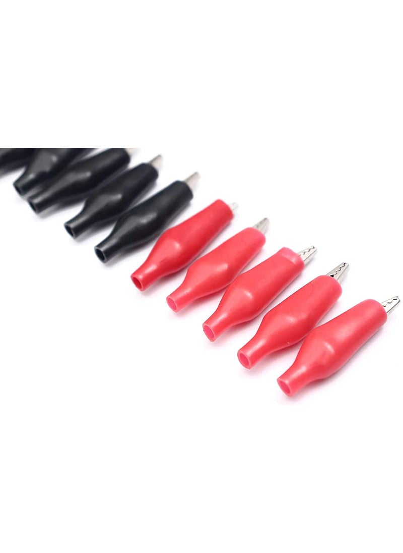 R&D RD Crocodile Alligator Clips Electrical Test Clamps with Protective Insulation CoverRed and Black Pack of 2  - Image 1
