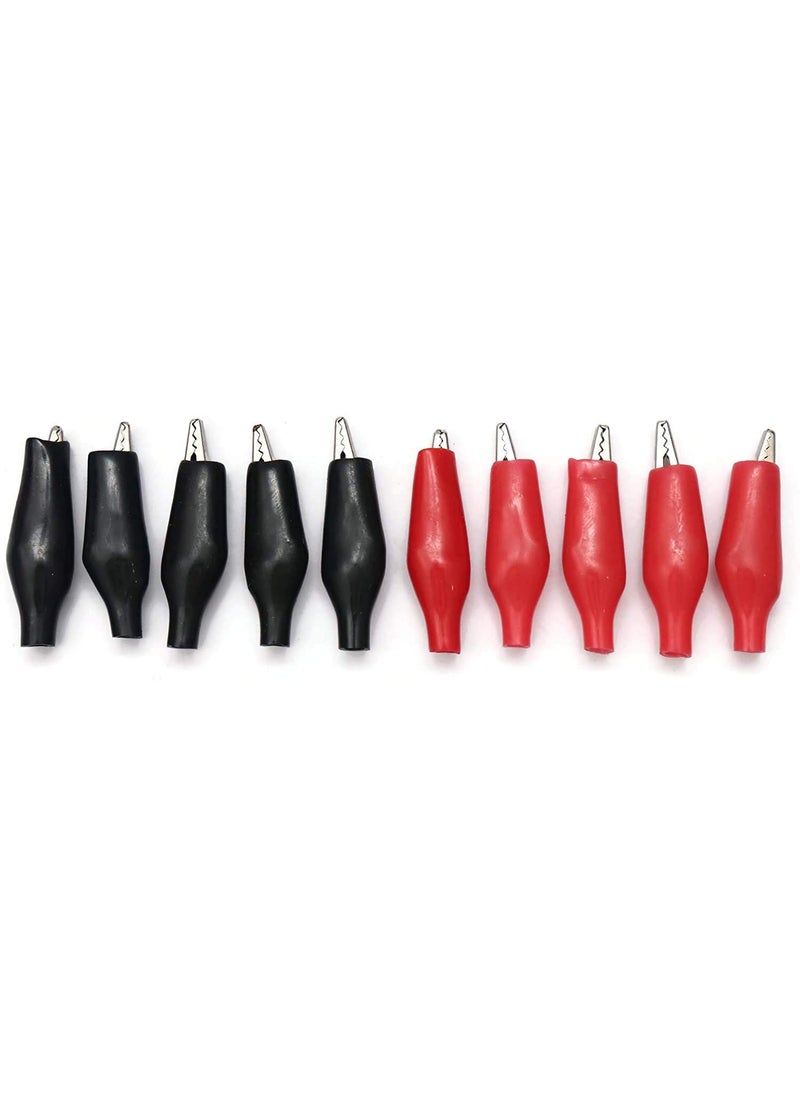R&D RD Crocodile Alligator Clips Electrical Test Clamps with Protective Insulation CoverRed and Black Pack of 2  - Image 3