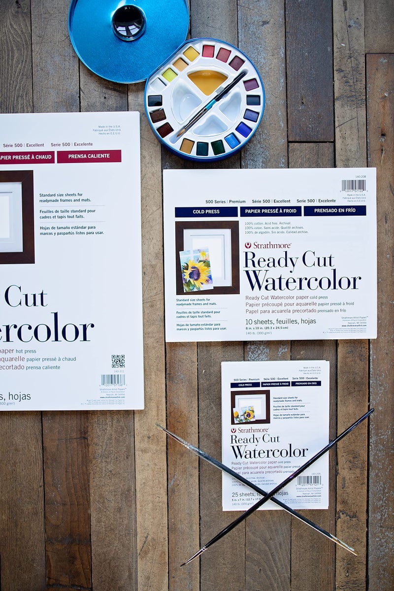 Strathmore 140-208 Ready Cut Watercolor, Cold Press, 8" x 10", White, 10 Sheets - Image 3