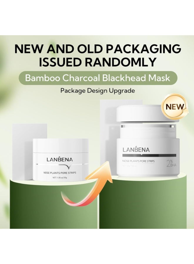 LANBENA Nose Plants Pore Strips 2.0,Upgraded Blackhead Remover Mask with Salicylic Acid, Amazonian White Clay, Pore Cleanser Purifying Peel off Face Mask with 60 PCS Strips, Peel Off Mask Nose Strips Aloe Facial Mask 30g - Image 3