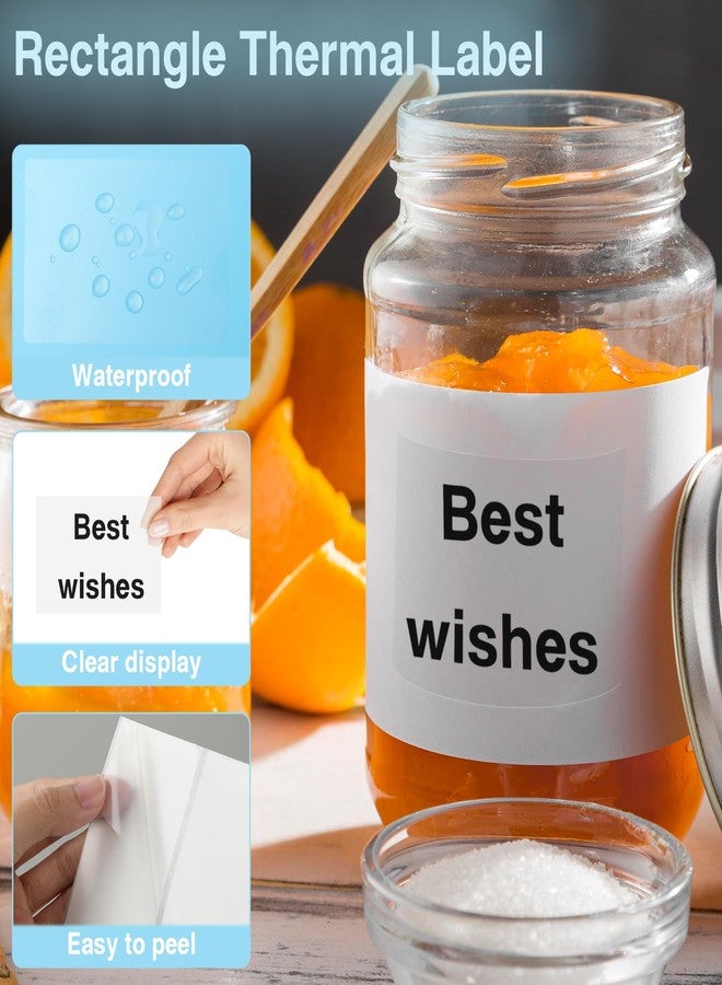 DLUGOPIS P130 PM-246S 300pcs 4" x 2" Transparent Thermal Labels - Waterproof Rectangular Sheet Labels for P941 M221 Compatibility - Image 3