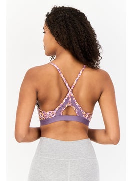 Adidas Women Floral Pattern Padded Light Support Sports Bra, Multicolor  - Image 4