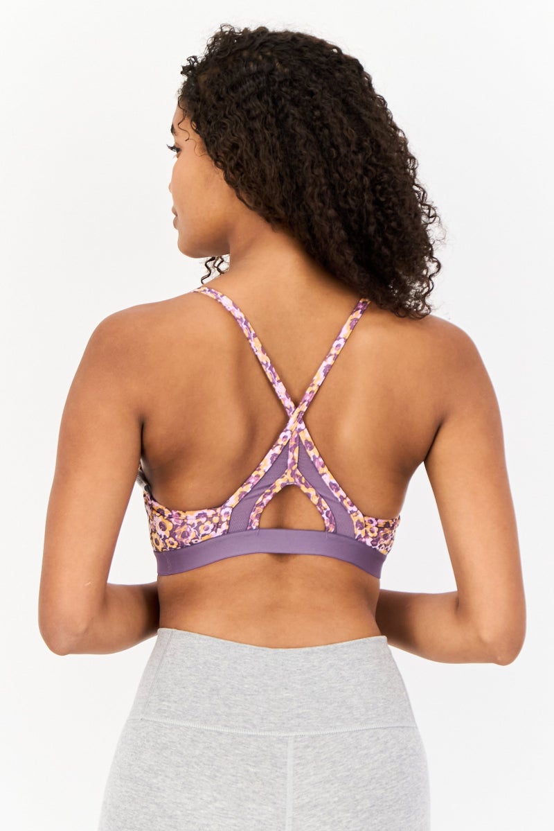 Adidas Women Floral Pattern Padded Light Support Sports Bra, Multicolor - Image 4