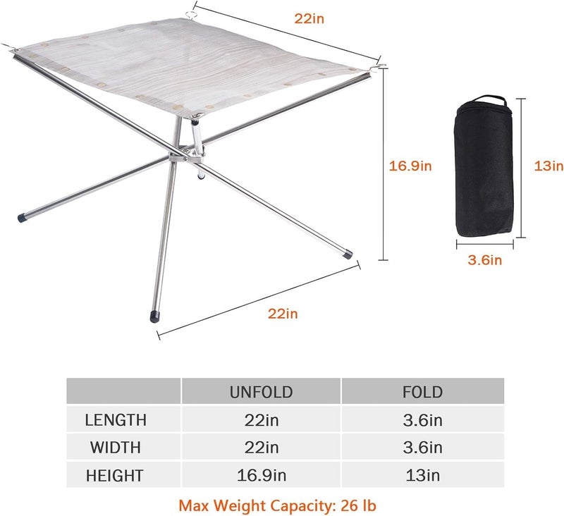 Paporich Portable Outdoor Fire Pit 22 Inch Upgrade Foldable Stainless Steel Mesh Fire Pit Wood Burning, Collapsible Fireplace Space Saving Perfect for Camping,Patio, Garden (Carrying Bag Included) - Image 2