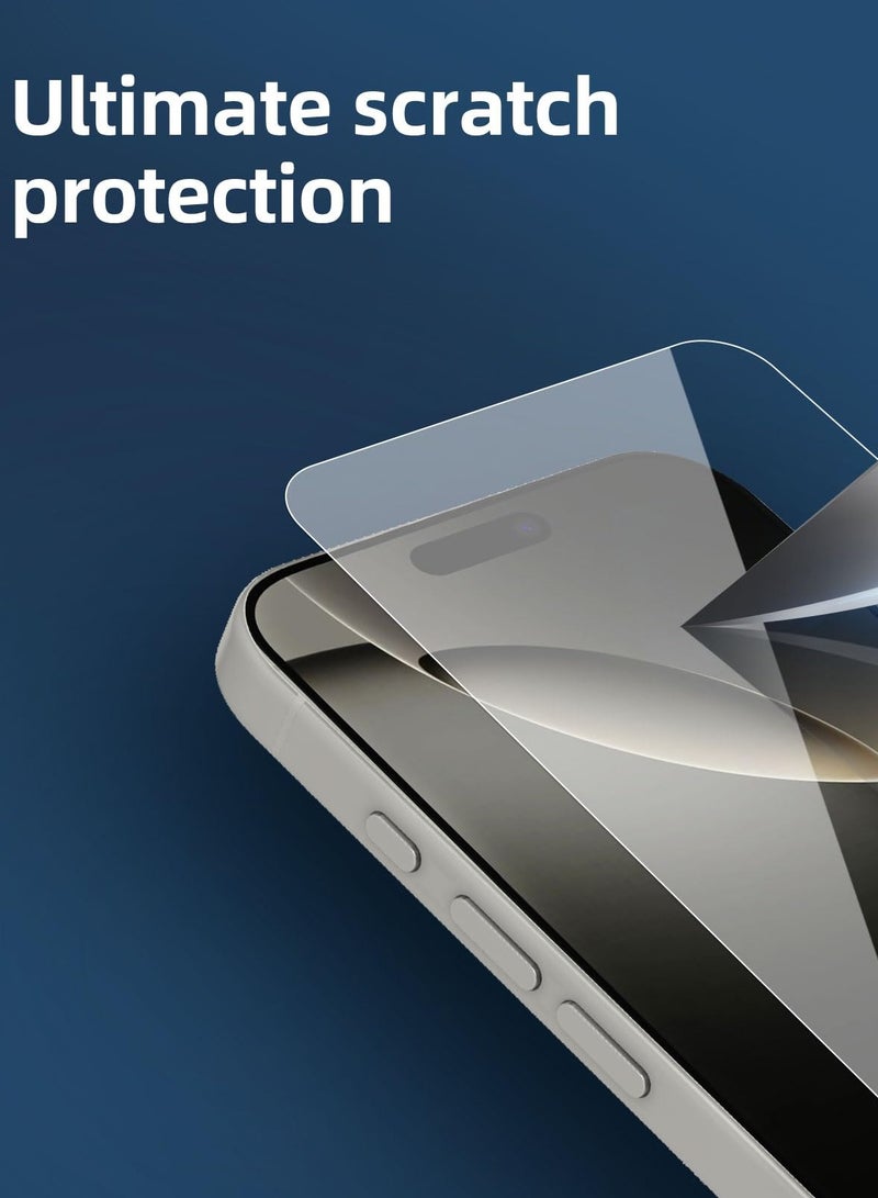 3-pack iPhone 16, iPhone 15 screen protector 6.1-inch HD transparent, anti-scratch, anti-fingerprint, no bubbles, suitable for iPhone 16, iPhone15 9H tempered glass film - Image 3