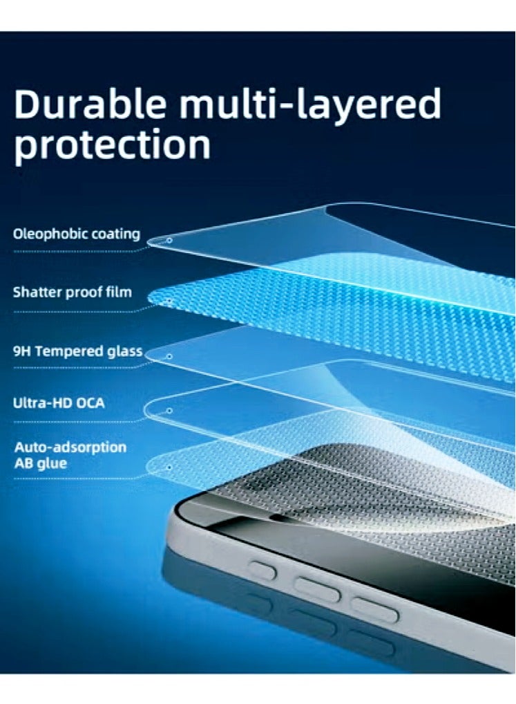 3-pack iPhone 16, iPhone 15 screen protector 6.1-inch HD transparent, anti-scratch, anti-fingerprint, no bubbles, suitable for iPhone 16, iPhone15 9H tempered glass film - Image 4