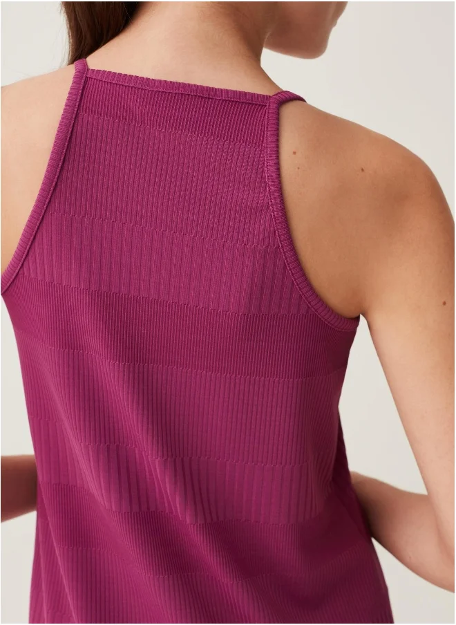 او في اس Ovs Short Stretch Dress With Flat Ribbing