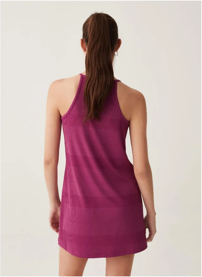 او في اس Ovs Short Stretch Dress With Flat Ribbing