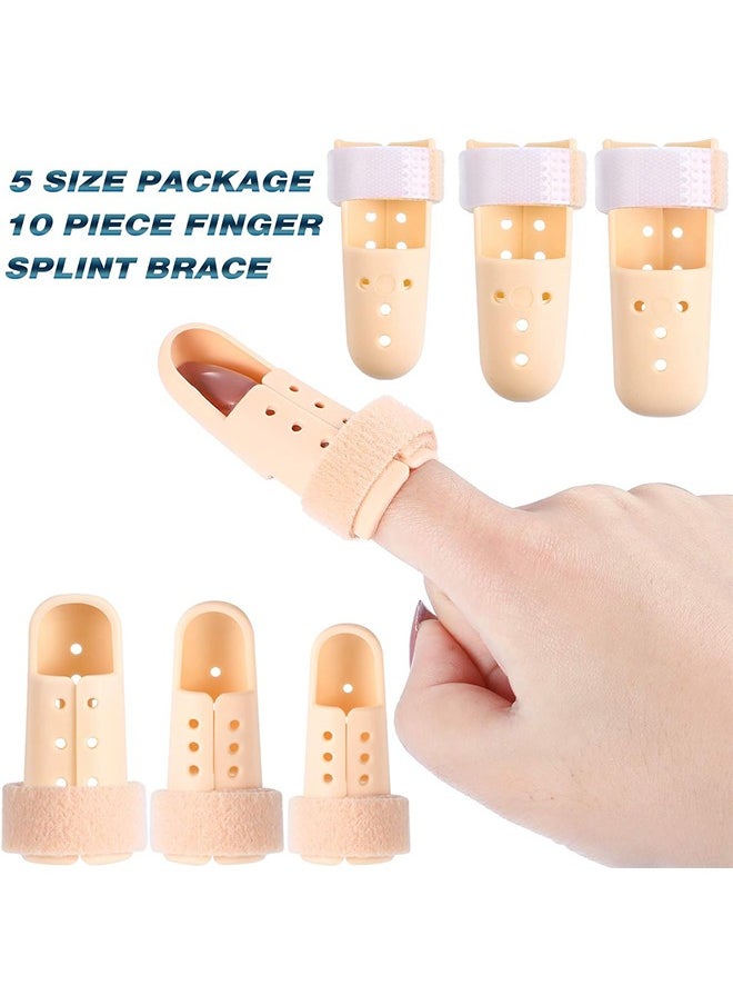 Generic - 10Pcs Finger Splint, Finger Splint Mallet Finger Support Finger Splint Brace Finger Stabilizer Kit for Thumb Middle Ring Index Pinky Finger Straightener for Finger Joint 5 Sizes - Image 1