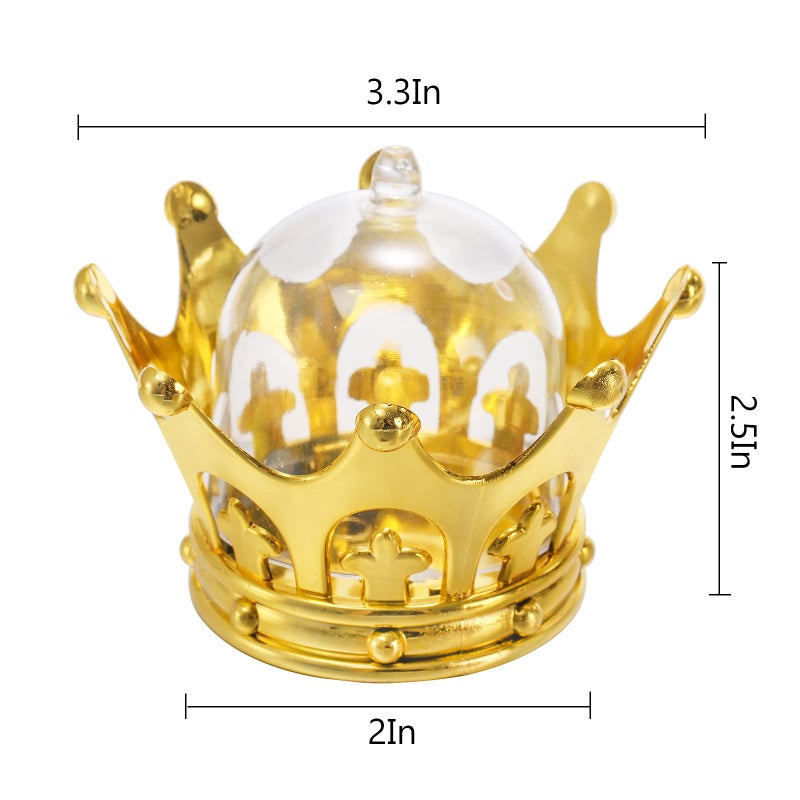 WUWEOT 36 Pack Refillable Crown Candy Box with Dome, Decorative Fillable Crown Candy Holder for Candies Chocolates Cake Dessert Baby Shower Princess Birthday Party Supplies - Image 2