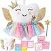 GC Kids Tooth Pillow Toys Boys Girls Tooth Holder Teeth Fairy Stuffed Animal Plush Toy with Wings Pocket Tooth Notepad Felt Keepsake Wallet Pouch Gifts - Image 3