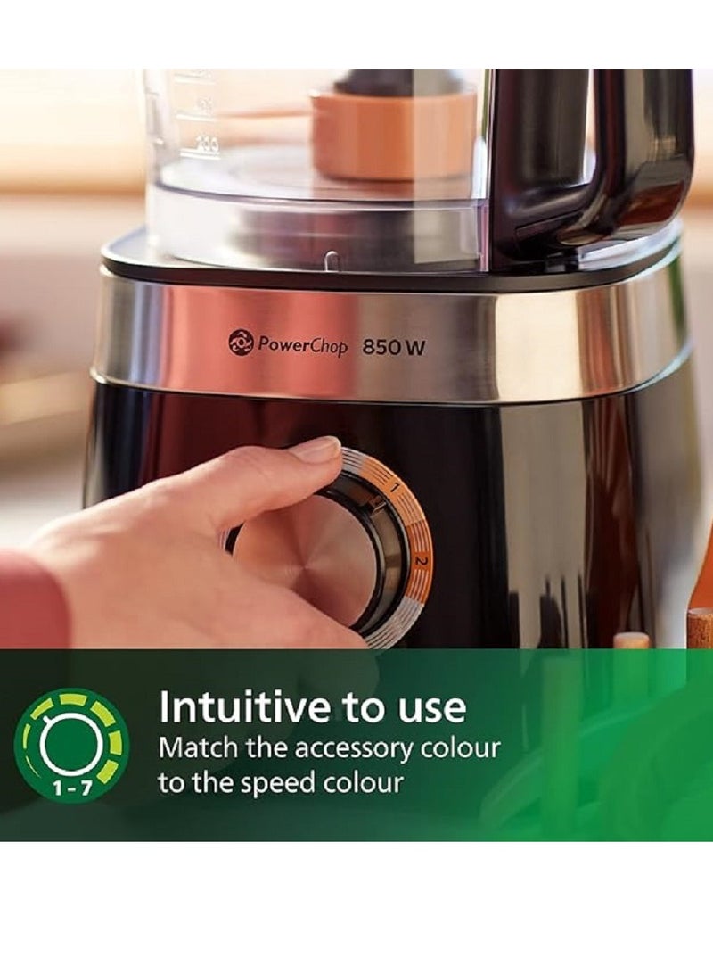 Philips Viva Collection  31 Functions, Food Processor 2.1 L 850 W HR7530/10 Black - Image 3