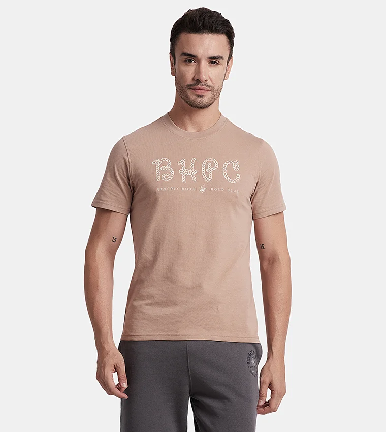 بيفرلي هيلز بولو كلوب تيشيرت بقصة عادية برقبة مستديرة وطبعة حروف