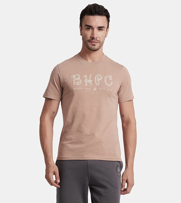 Typographic Regular Fit T-shirt with Round Neck