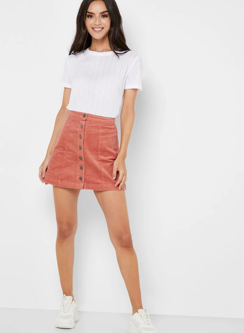 FOREVER 21 Button Through Corduroy SKirt