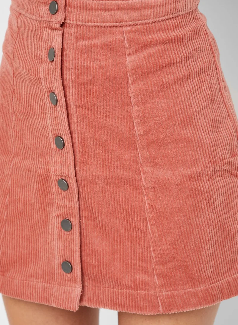 FOREVER 21 Button Through Corduroy SKirt