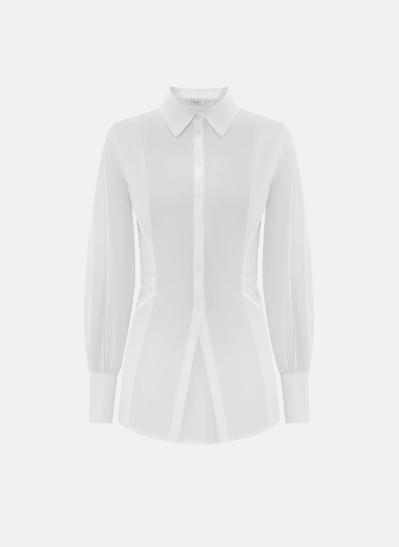 Lichi Straight shirt with lacing on the back