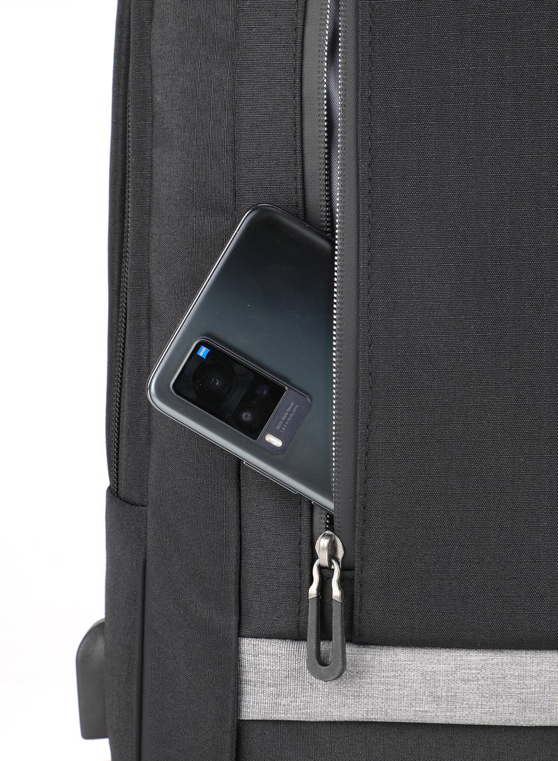 تراك شنطة ظهر قماش من تراك | بمنفذ USB الموديل 5506-Black - Image 5