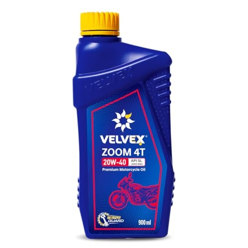 Velvex Zoom 4T 20W-40 Premium Motorcycle Oil (900 ML) | Triple Guard Protection for Bikes | Smoother Engine Operation | API SL/JASO MA2 - Image 1