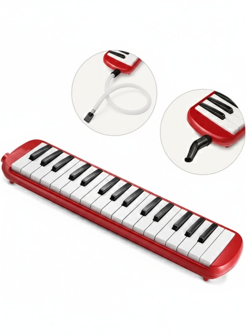 Megarya Portable 32-Key Melodica Air Piano Keyboard – Elegant Red with Carry Bag | Lightweight & Easy to Play for Kids & Beginners - Image 3