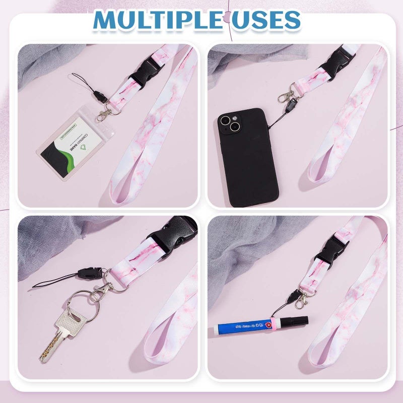 Shappy 12 Pcs Anti Lost Necklace Lanyard Set Include 2 Neck Lanyard Strap with 10 Ring Adjustable Holder(Classic Color) - Image 4