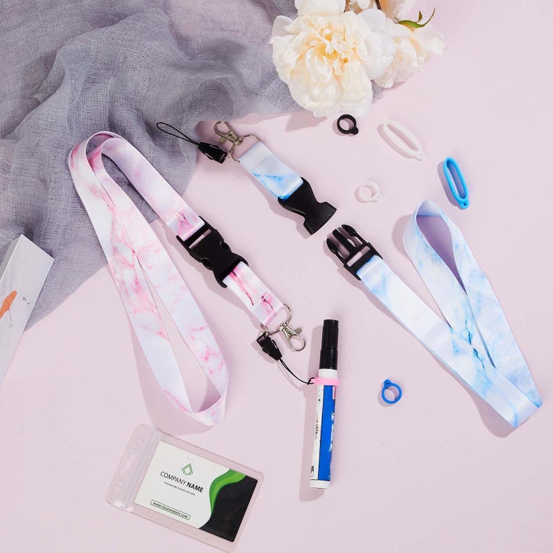 Shappy 12 Pcs Anti Lost Necklace Lanyard Set Include 2 Neck Lanyard Strap with 10 Ring Adjustable Holder(Classic Color) - Image 5