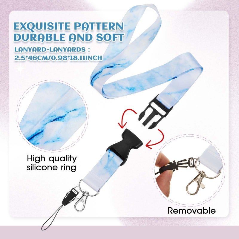 Shappy 12 Pcs Anti Lost Necklace Lanyard Set Include 2 Neck Lanyard Strap with 10 Ring Adjustable Holder(Classic Color) - Image 2