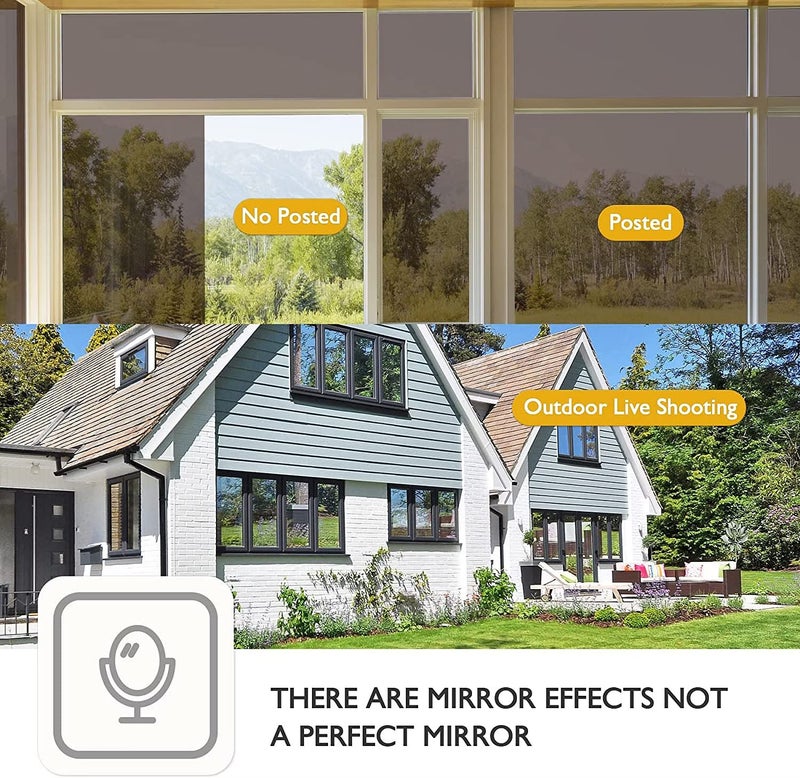 S-Sia Vendors-Good Purchase Good Care SIA VENDORS One Way Window Film Static Cling Window Tint for Home Daytime Privacy Protect No Glue Anti Sun UV Film Mirror for GlassBronze 20 x 40 Inch - Image 4