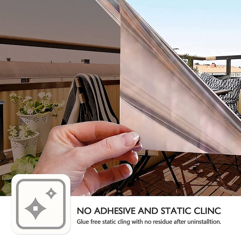 S-Sia Vendors-Good Purchase Good Care SIA VENDORS One Way Window Film Static Cling Window Tint for Home Daytime Privacy Protect No Glue Anti Sun UV Film Mirror for GlassBronze 20 x 40 Inch - Image 3