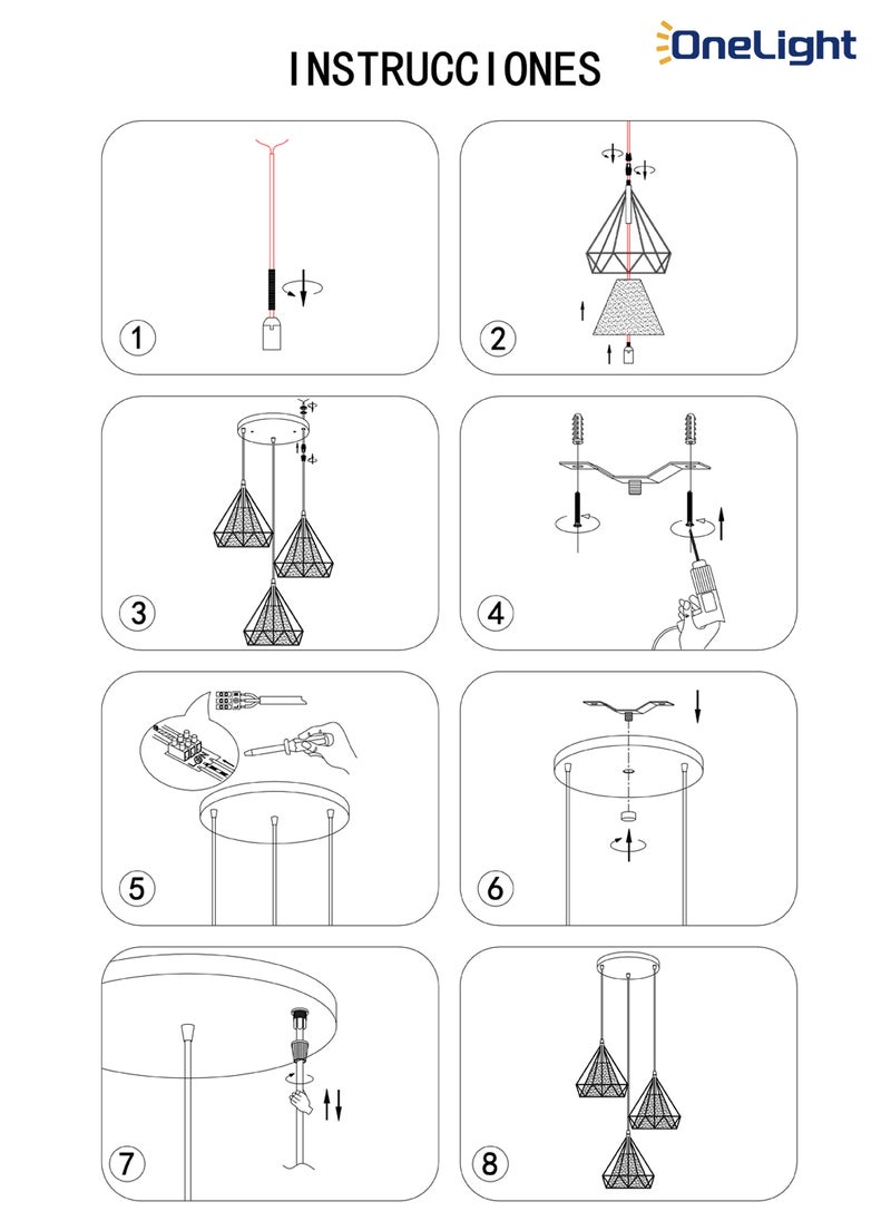 Onelight Modern and Simple LED 3-Color Light-Adjustable Chandelier, Suitable for Homes, Restaurants, and Bars - Image 5