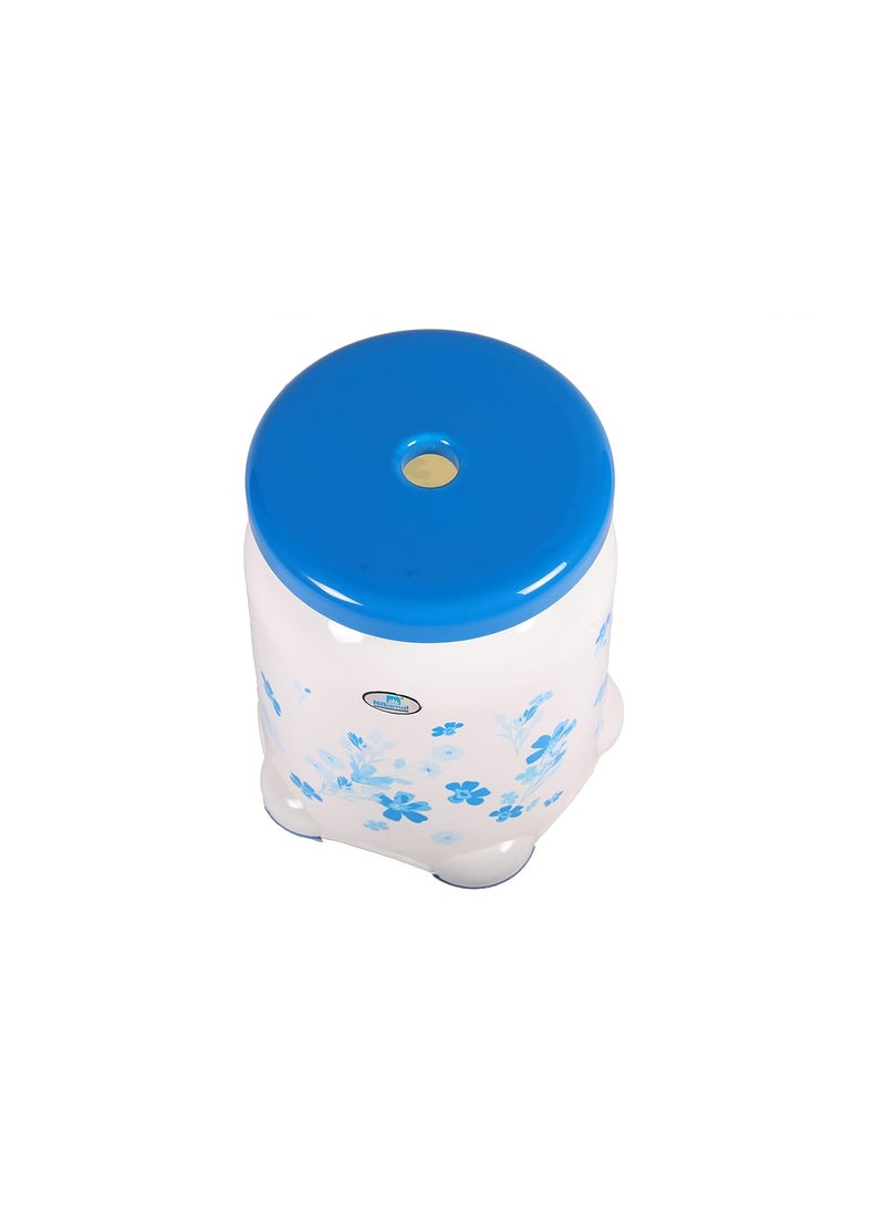 NILKAMAL Nilkamal STL27F Strong and Durable Plastic Seating Stool for Home | Bedroom | Bathroom | Kitchen | Living Room | Office | Adult Stool with high Load Capacity (Cream/Bright Blue)  - Image 2