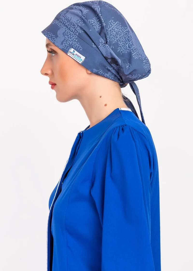 Nur Medikal Giyim Nur Medical Clothing Map Patterned Hijab Doctor Nurse Hospital Cook Surgical Cap