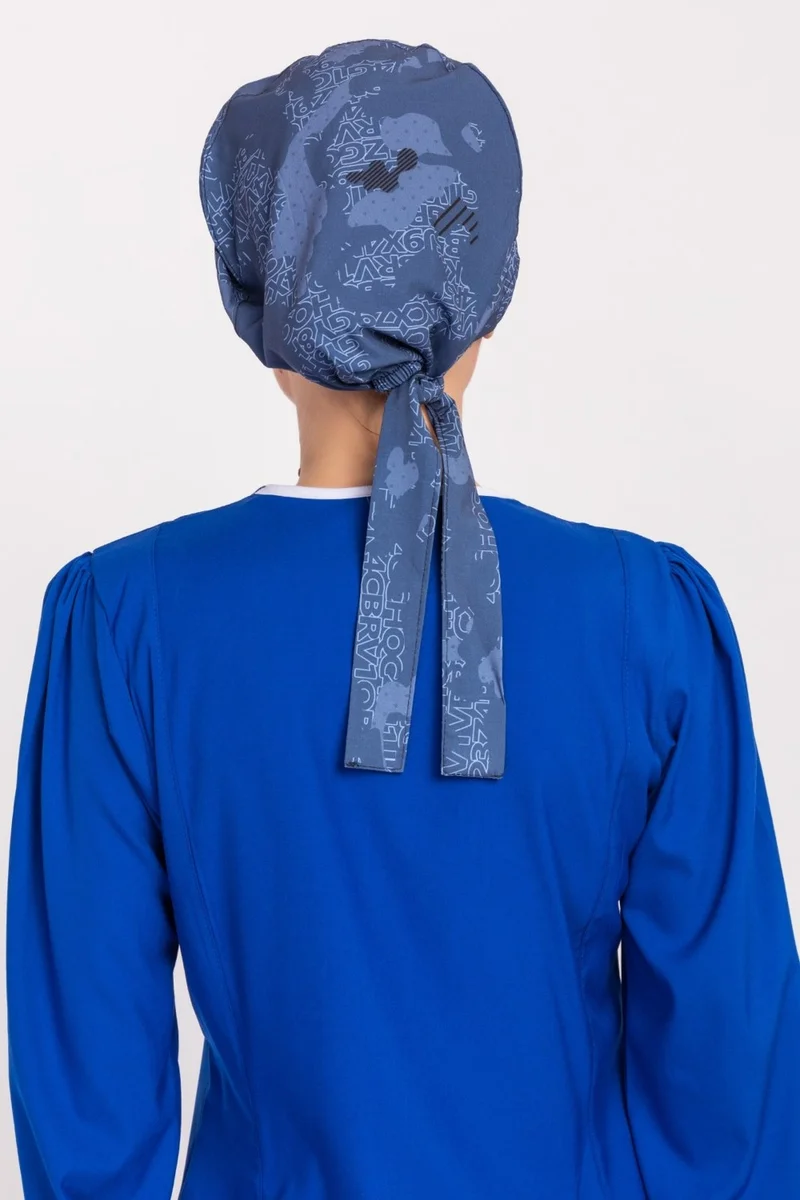 Nur Medikal Giyim Nur Medical Clothing Map Patterned Hijab Doctor Nurse Hospital Cook Surgical Cap