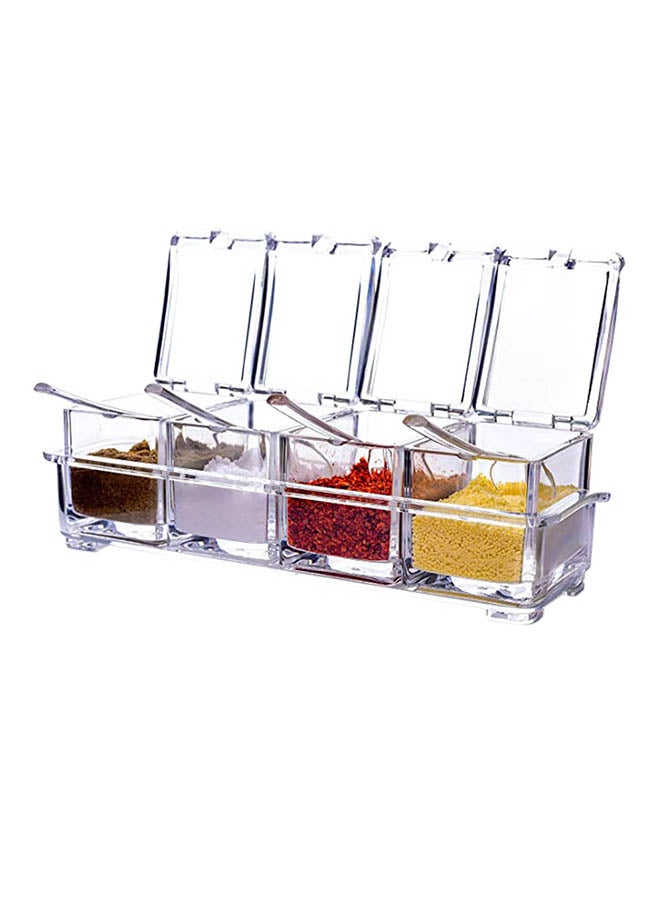 Set Of 4 Home Spice Container Jars Multicolour 10x4x3inch - Image 1