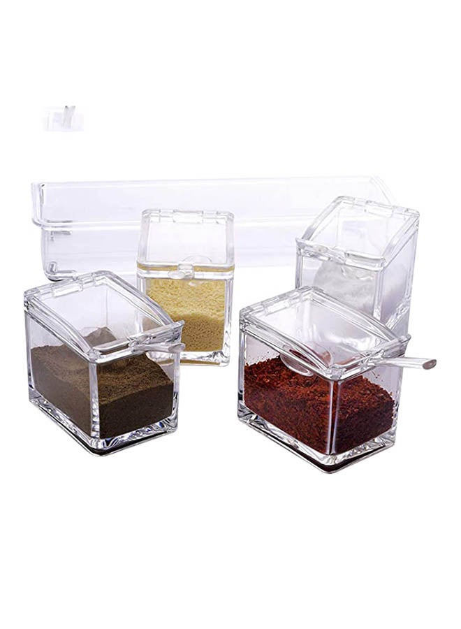 Set Of 4 Home Spice Container Jars Multicolour 10x4x3inch - Image 4