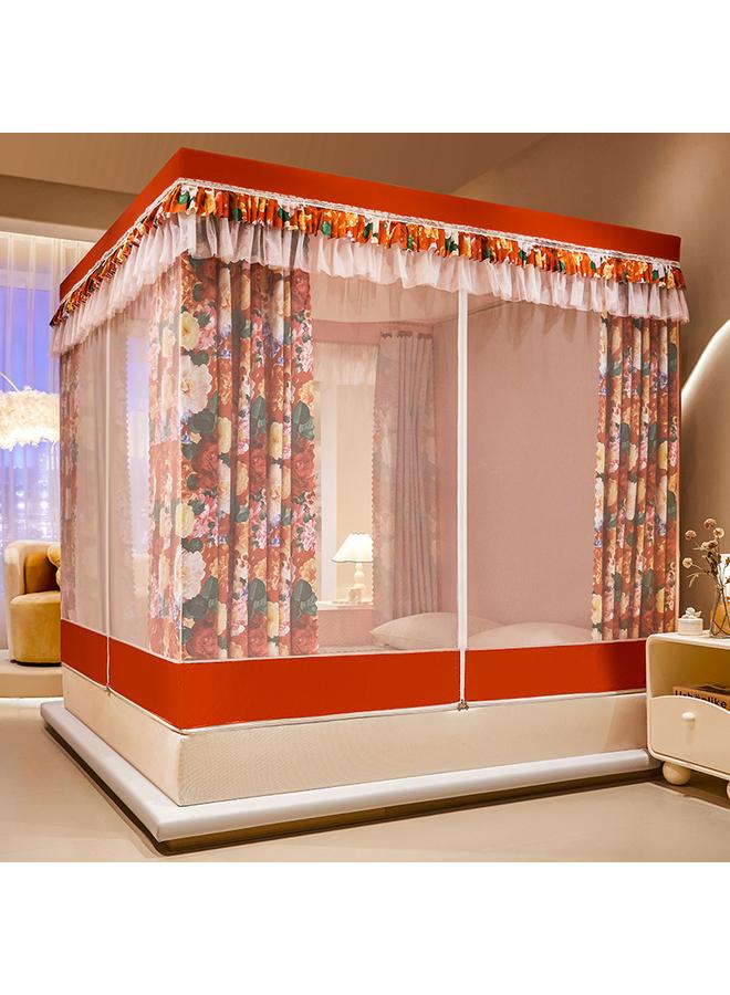 Bluejw 360-degree Anti-mosquito Integrated Shading Anti-fall Mosquito Net Three-door Baking Varnish Bracket Encryption Net Yarn Back To The Bottom Square Net - Image 1