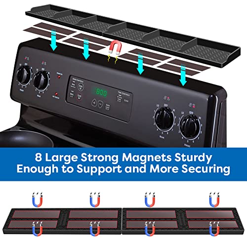 Hydream Stove Top for Silicone Shelf,30 Inch Magnetic Shelf Over the Stove Spice Rack,Kitchen Organizer Magnet Above Stovetop Back of Flat Storage Suctioned-Black - Image 3