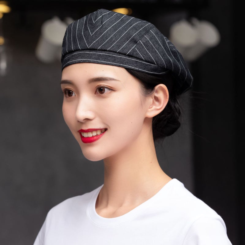 Catering Work Cap Breathable Net Forward Cap Men And Women Chef Beret Milk Tea Shop Restaurant Waiter Hat - Image 1