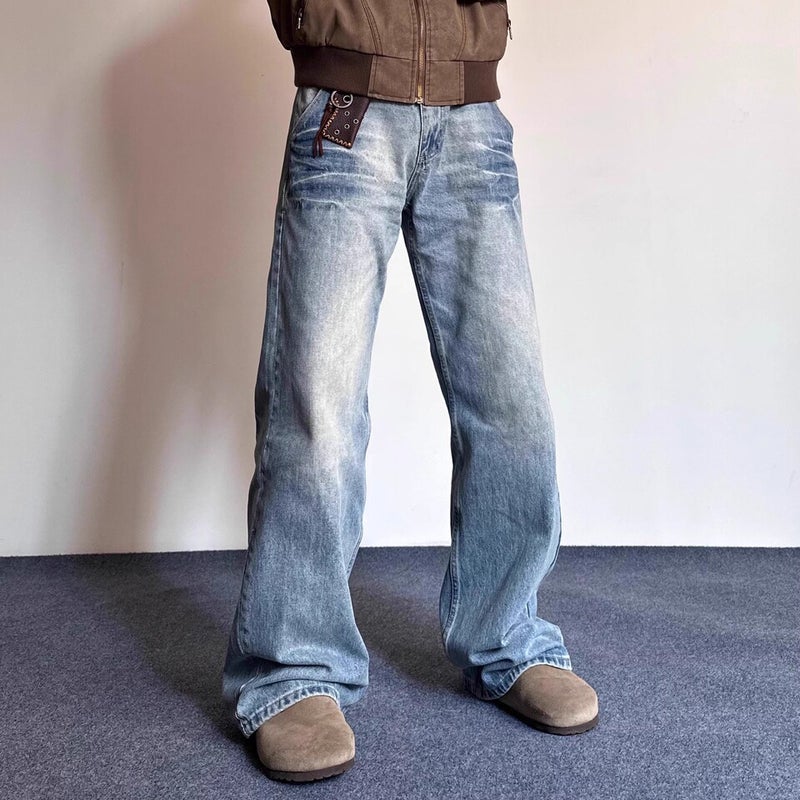 Unisex Classic Denim Jeans Loose Fit Daily Outdoor Wear - Image 3