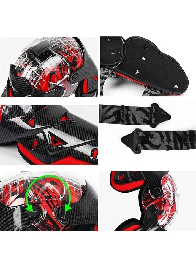 Generic Motorcycle Knee Pads Knee Shin Guards Protective Gear for Multi Sports Skateboard Inline Roller Skating Cycling Biking Riding Bicycle Scooter Protective Gear Set for Skating (Black)  - Image 4