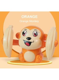Battery Operated Musical Dancing Banana Monkey Toys with Voice Control/Touch Sensor, Rolling and Sensor Feature Electric Monkey for Gifts/Kids/Infants/Boys/Girls (Orange)
