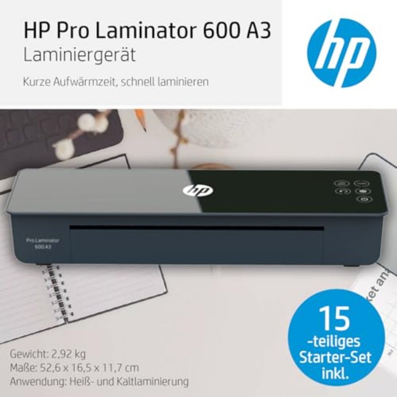 3164 Pro Laminator 600 75/80-125 Micron + Laminating Pouches, black - Image 4