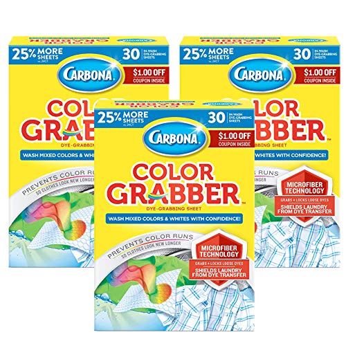 Carbona Color Grabber™ | Protects Laundry From Color Runs or Bleeds | Mix Whites & Colors | In-Wash Dye Grabbing Sheets | 30 Count Per Box, 3 Pack - Image 1