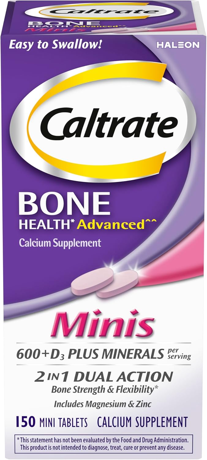 Caltrate Minis 600 Plus D3 Plus Minerals Calcium and Vitamin D Supplement Tablets Bone Health and Mineral Supplement for Adults  150 Count - Image 1
