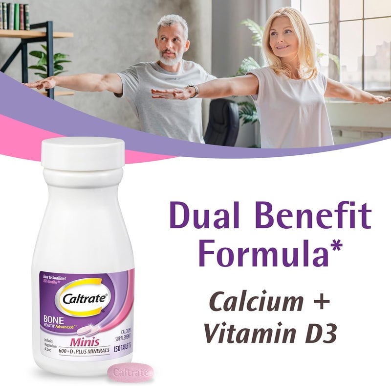 Caltrate Minis 600 Plus D3 Plus Minerals Calcium and Vitamin D Supplement Tablets Bone Health and Mineral Supplement for Adults  150 Count - Image 2