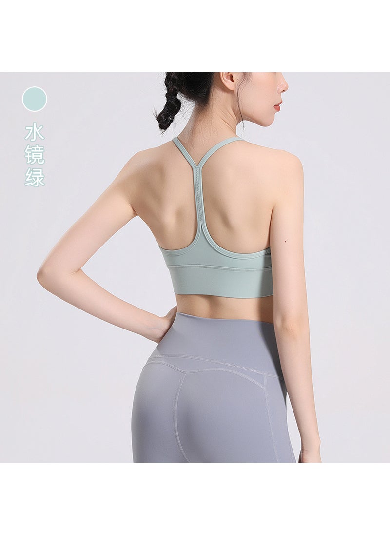Generic - Seamless Yoga Tank Top with Built-in Bra Support Water Mirror Green - Image 1